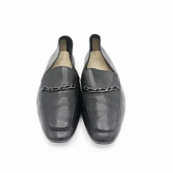 Naturalizer Black Leather Loafers w Chain Detail | Quiet Luxury Fall Capsule - Picture 6 of 16